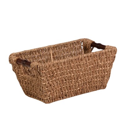 Honey Can Do 21.2 Qt. Medium Seagrass Basket with Handles Natural (STO-02964)