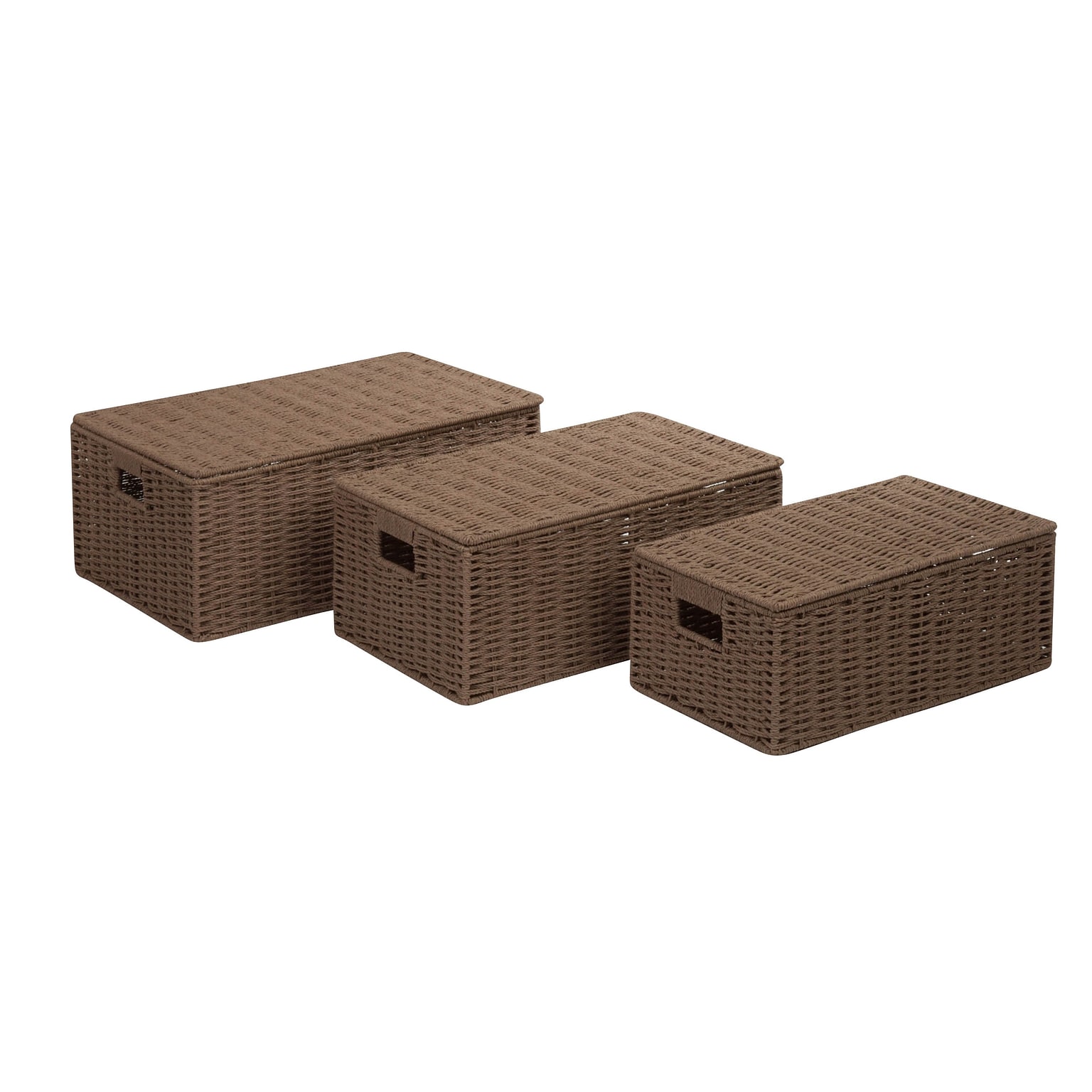 Honey-Can-Do Small Seagrass Baskets with Handles - Set of 3, Natural Taupe (STO-03557)