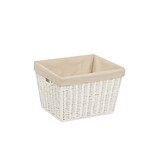 Honey Can Do Small Paper Rope Storage Tote with Liner White (STO-03560)