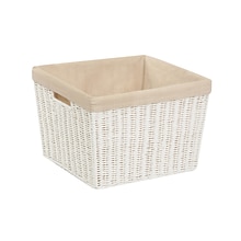 Honey-Can-Do Small Paper Rope Storage Tote with Liner, White (STO-03561)