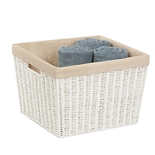 Honey-Can-Do Small Paper Rope Storage Tote with Liner, White (STO-03561)