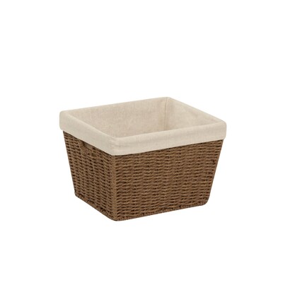 Honey Can Do Small Paper Rope Storage Tote with Liner Brown (STO-03565)