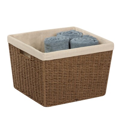 Honey Can Do Paper Rope Storage Tote with Liner Brown (STO-03566)