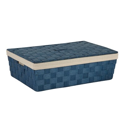 Honey Can Do Underbed Paper Rope Basket with Liner Blue (STO-03736)