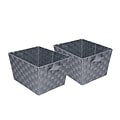 Honey Can Do Double Woven Task-It Baskets, Silver, 2/Pack (STO-05088)