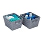 Honey Can Do Double Woven Task-It Baskets, Silver, 2/Pack (STO-05088)