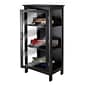 Winsome Poppy Display Cabinet with 3-Sided Tempered Glass, 47.2"H, Black (20523)