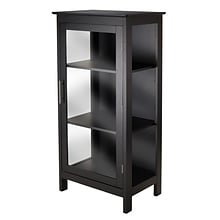 Winsome Poppy Display Cabinet with 3-Sided Tempered Glass, 47.2H, Black (20523)