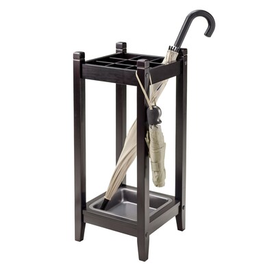 Winsome Jana Umbrella Stand with Metal Tray, Espresso (92411)