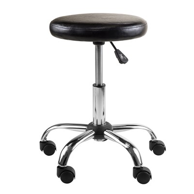 Winsome Cushion Seat Swivel Stool, 22, Black and Chrome (93720)