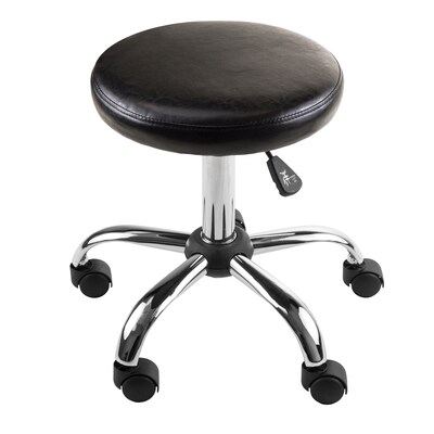 Winsome Cushion Seat Swivel Stool, 22", Black and Chrome (93720)