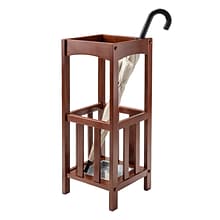 Winsome Rex Umbrella Stand with Metal Tray, Walnut (94712)