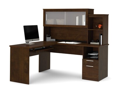 Dayton By Bestar 62 W L Shaped Desk In Chocolate 88420 69