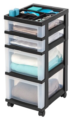 IRIS® 4 Drawer Storage Cart, Black (116827)