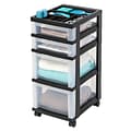 IRIS® 4 Drawer Storage Cart, Black (116827)