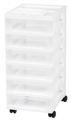IRIS® 6 Drawer Storage Cart, White (585630)