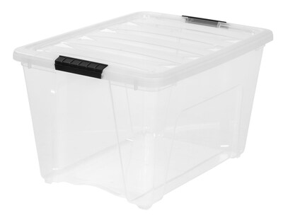 IRIS® 54 Quart Stack & Pull Modular Box, Clear with Clear Lid, 6 Pack (100245)