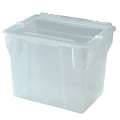 IRIS Plastic File Box with Split Lid, Letter Size, Clear,  4/Pack (139889)