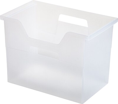 IRIS® Large Desktop Plastic File Box, Clear, 4 Pack (103421)
