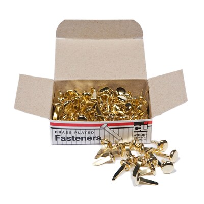 Round Prong Paper Fasteners 1/2" Brass; Box of 100 (CHL2RBP)