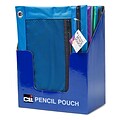 Charles Leonard 2-Pocket Zipper Closure, Nylon Pencil Pouch, Assorted Colors (CHL76350ST)