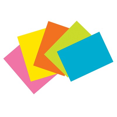 Pacon Super Bright Assorted Index Cards, Unruled, 4 x 6, Pack of 100 (PAC1721Q)