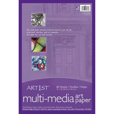 Pacon Art1st Mixed Media Art Paper, 12 x 18, White, 60 Sheets (PAC4843Q)