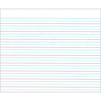 Zaner-Bloser Broken Midline Sulphite Paper; 500 Sheet, Ruled, 10.50 x 8, 500/Pack, White