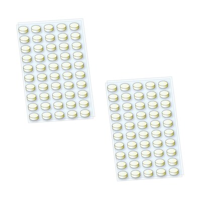 StikkiDOTS Removable & Reusable adhesive dots; White, 6 x 3 100 dots per pack. (02100)