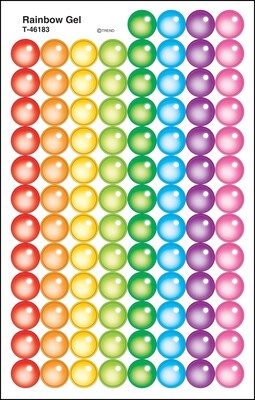 TREND Enterprises Inc; superSpots®, Rainbow Gel, stickers, Multicolor, 800/pkg (T-46183)