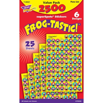 TREND Enterprises Inc; superSpots®, Frog-tastic!®, frog, sticker, Multicolor, 2500/pkg, (T-46921)