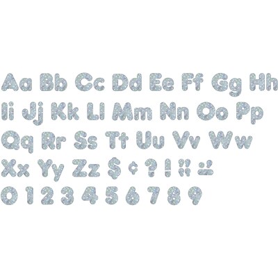 Ready Letters 4 Uppercase/Lowercase Casual Solids Sparkle Combo Pack; Silver (T-79943)