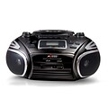Axess PB2705-BK Portable MP3/CD Player Boombox, Black