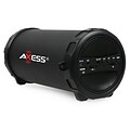 Axess SPBT1031 Portable Bluetooth Indoor/Outdoor 2.1 HiFi Cylinder Loud Speaker, Black
