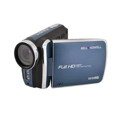 Bell & Howell Fun Flix DV30HD 1080p HD 20MP Digital Camcorder with 3 Touchscreen, 1x Optical, Blue
