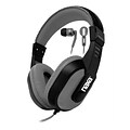 Naxa NE934 DJZ Ultra Plus Headphones and Earphones Combo, Gray