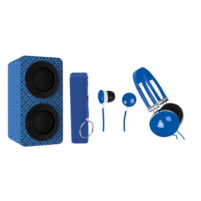 Naxa NAS3061 Portable Bluetooth Stereo Speakers Entertainment Pack, Blue