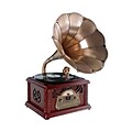 Pyle Classical Trumpet Horn Turntable/Phonograph, AM/FM Radio CD/Cassette/USB/Direct-USB Recording