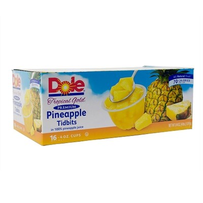 Dole Pineapple Tidbit Bowls 16 Count (220-00474)