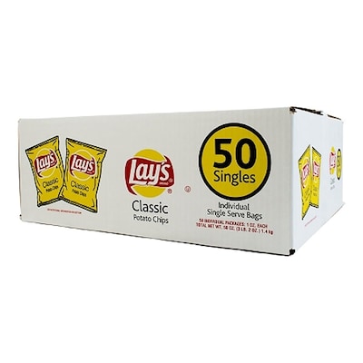 Lays Classic Potato Chips, 1 oz., 50 Bags/Pack (220-00480)