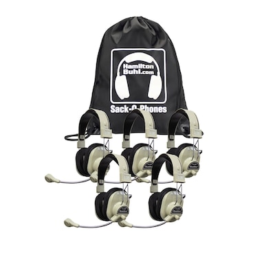 HamiltonBuhl SOP-HA66M Deluxe Multimedia Headphones with Mic, White