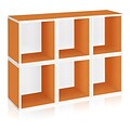Way Basics zBoard Recycled Paper 6 Modular Cubes Plus Storage Cube, Orange, 6/Pack