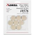 Lorell Self-Stick Round Felt Floor Glides, 1 Diameter, Felt, Beige (RTL148534)