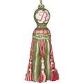 123 Creations 0.8in Initial Tassel; Green and Pink (create170)