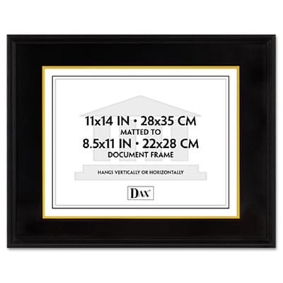 Dax Document/Certificate Frame with Mat, 11 x 14, Black Hardwood, AZRDAX1511TB
