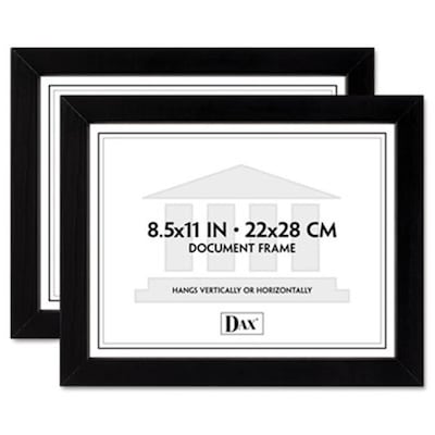 Dax 8 1/2 x 11 Wood Document/Certificate Frames, Black, Set of Two (AZRDAXN15832)