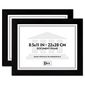 Dax 8 1/2 x 11 Wood Document/Certificate Frames, Black, Set of Two (AZRDAXN15832)