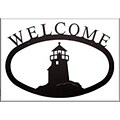 Village Wrought Iron Lighthouse Welcome Sign; 17.5W x 12.5H, Large (VW1557)