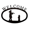 Village Wrought Iron Large Fireman Welcome Sign (VW1573)