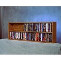 Wood Shed Solid Oak Wall or Shelf Mount Book Cabinet for DVD & VHS Tapes; 52Wx18Hx7D (WDSP081)